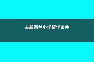 去新西兰读中小学有哪些好处(去新西兰小学留学条件)