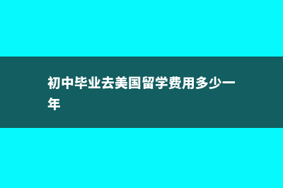 初中毕业去美国条件(初中毕业去美国留学费用多少一年)