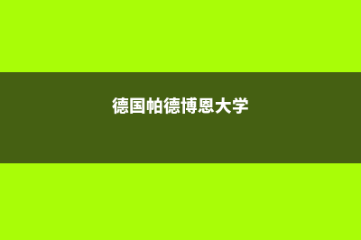 德国帕德博恩大学院校特色(德国帕德博恩大学)