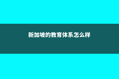 新加坡的教育体系中学(新加坡的教育体系怎么样)