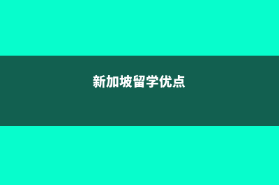 新加坡留学的优势和好处(新加坡留学优点)