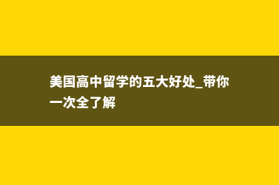 美国中学留学的条件要求(美国高中留学的五大好处 带你一次全了解)