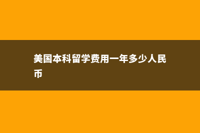 美国本科留学费用要多少(美国本科留学费用一年多少人民币)