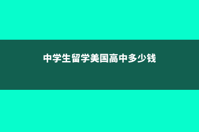 中学生留学美国高中学费是多少(中学生留学美国高中多少钱)