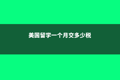 美国留学一个月费用(美国留学一个月交多少税)