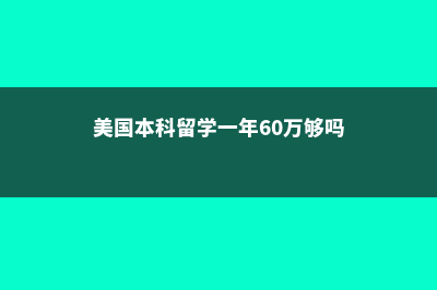 美国本科留学一年费用大约需多少？(美国本科留学一年60万够吗)