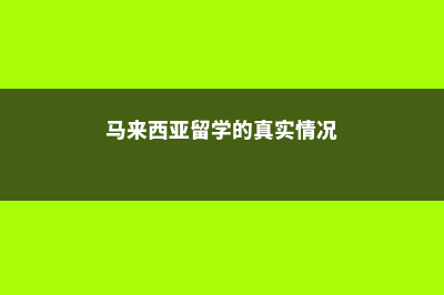 马来西亚留学的就业(马来西亚留学的真实情况)