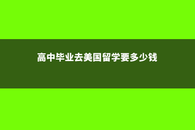 高中毕业去美国留学的条件有哪些(高中毕业去美国留学要多少钱)