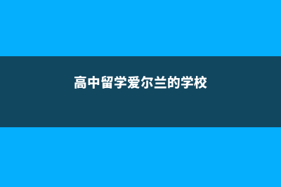 高中留学爱尔兰(高中留学爱尔兰的学校)