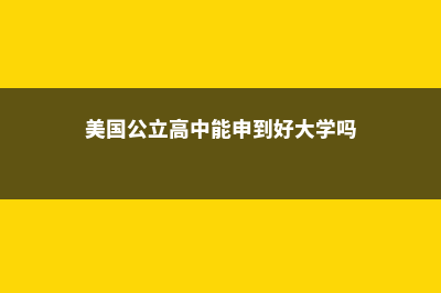 美国读公立高中留学申请(美国公立高中能申到好大学吗)