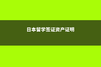 日本留学签证资料(日本留学签证资产证明)