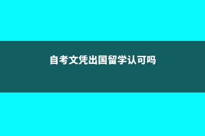 自考学历留学德国(自考文凭出国留学认可吗)