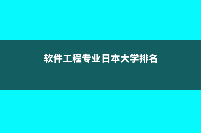 软件工程日本留学(软件工程专业日本大学排名)