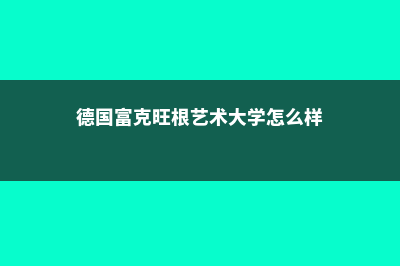 德国富克旺根艺术大学学校特点须知(德国富克旺根艺术大学怎么样)