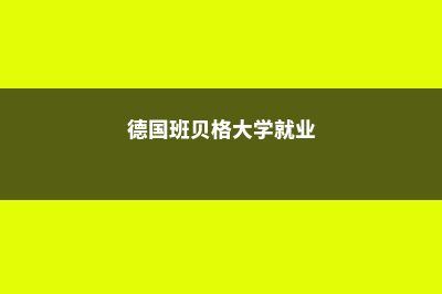 德国班贝格大学优势有哪些(德国班贝格大学就业)