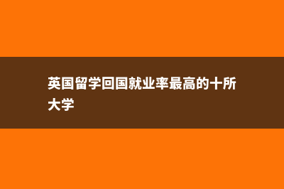 英国留学回国就业现状(英国留学回国就业率最高的十所大学)