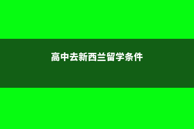 高中去新西兰留学费用(高中去新西兰留学条件)