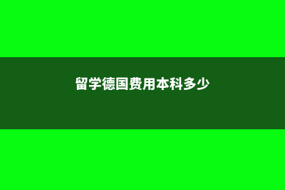 留学德国费用本科多少钱(留学德国费用本科多少)