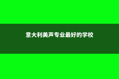 意大利美声本科留学费用(意大利美声专业最好的学校)