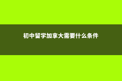 初中想留学加拿大费用(初中留学加拿大需要什么条件)