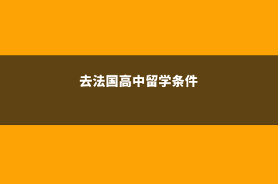 高中赴法国留学条件和费用(去法国高中留学条件)