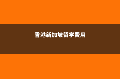 新加坡留学费用艺术类(香港新加坡留学费用)