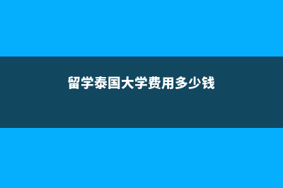 留学泰国大学费用(留学泰国大学费用多少钱)