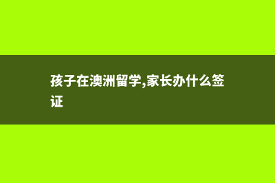 澳洲签证孩子在澳洲留学(孩子在澳洲留学,家长办什么签证)