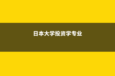 日本投资大学留学费用高吗(日本大学投资学专业)