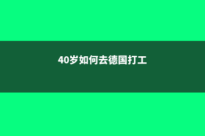 40岁如何去德国留学(40岁如何去德国打工)