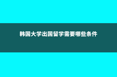 韩国大学生出国留学比例(韩国大学出国留学需要哪些条件)