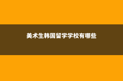 美术生韩国留学带什么(美术生韩国留学学校有哪些)