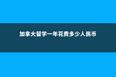 加拿大留学一年费用高中生(加拿大留学一年花费多少人民币)