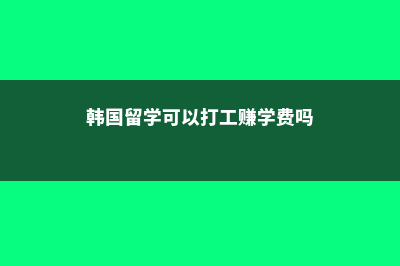 韩国留学可以打工吗(韩国留学可以打工赚学费吗)