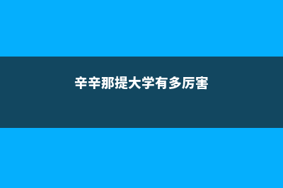 辛辛那提大学有哪些学院(辛辛那提大学有多厉害)